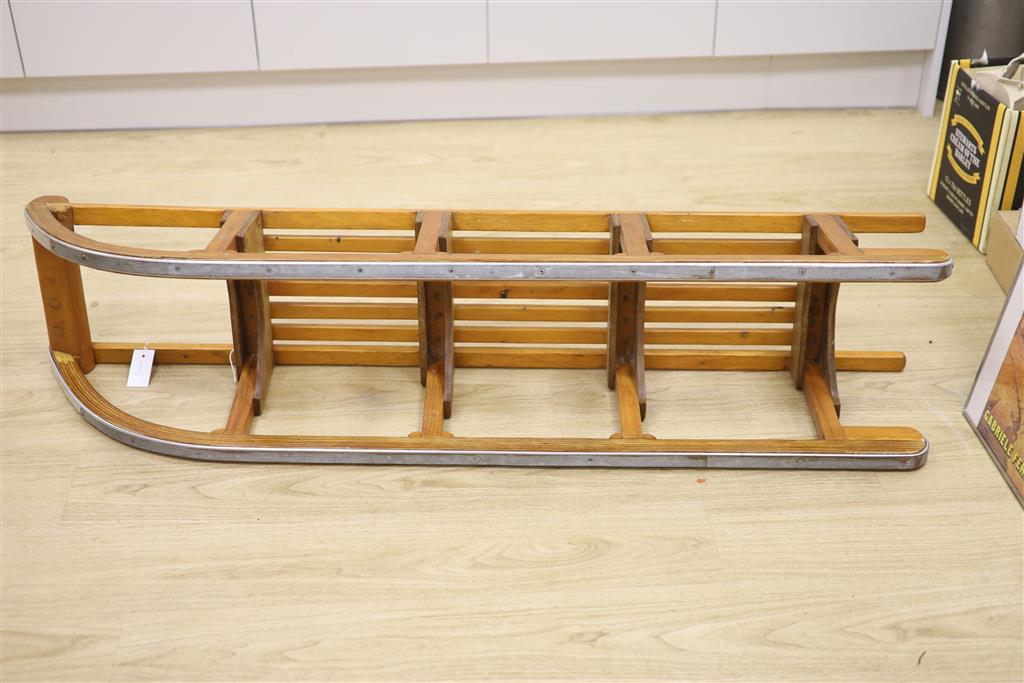 A pine sledge, mid 20th century